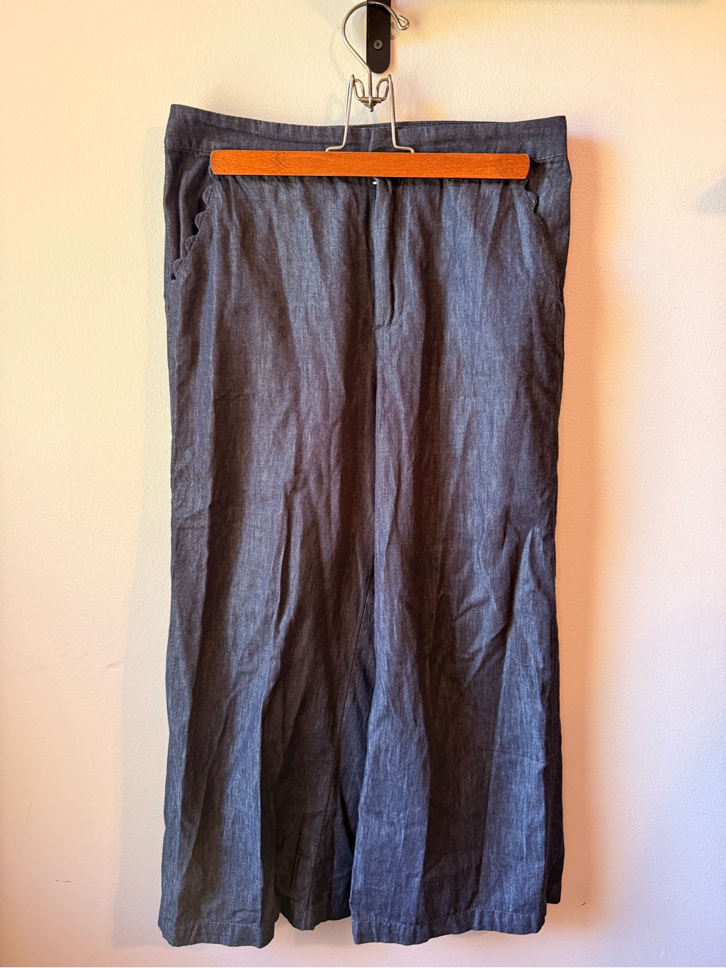 Kika Vargas Navy 100% Cotton Chinos Flowy Pants